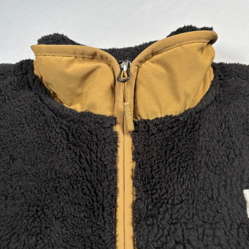The North Face Fleece Vest Mens M Black Brown Full Zip Sherpa Campshire NF0A3YMK